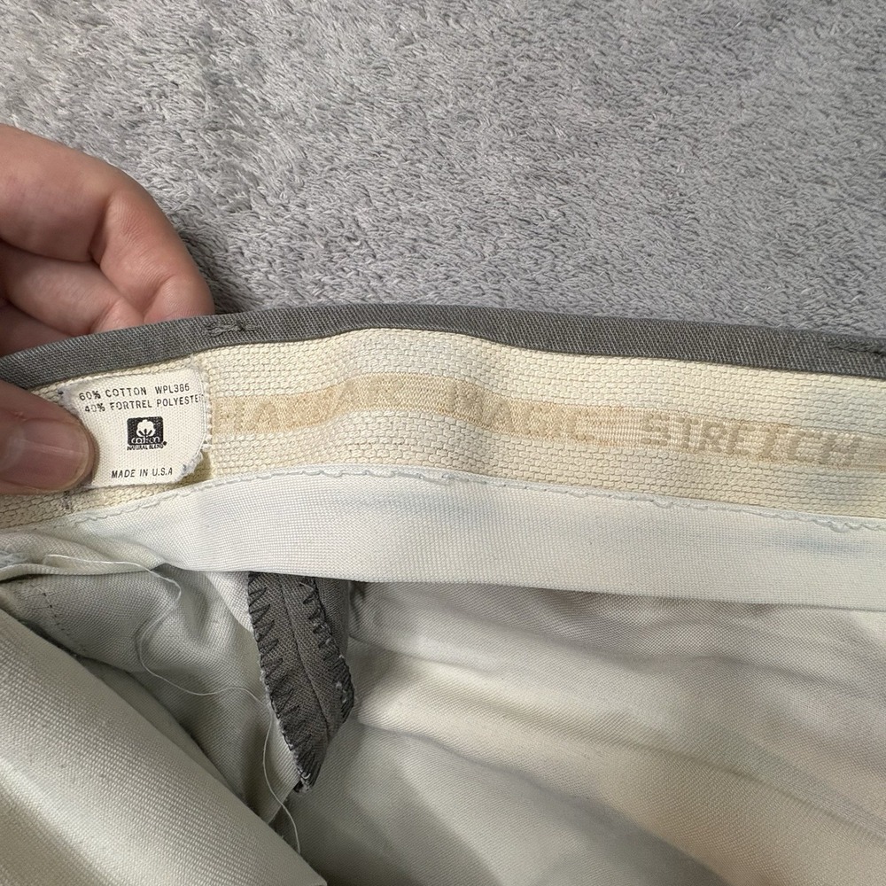 VTG Haggar Men's 41x28.5 Gray Magic Stretch Straight Leg Dress Pants Made in USA - Picture 3 of 13